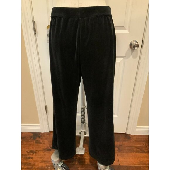 St. John Sport Black Velvet Pants W/ Elastic Waist, Size Small - Picture 5 of 7